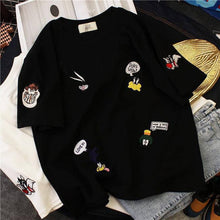 Load image into Gallery viewer, Plus Size Women's Summer T-Shirts 2019 New O-Neck Short Sleeve Cute Cartoon T-Shirt for Girls Students Lady BF Style Tops Tees