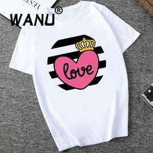 Load image into Gallery viewer, 2019 Women Tops Red Mouth Lip Love Print T Shirts Base O-Neck Short Sleeve Women Tshirt All-match White Tee Funny girls Shirt
