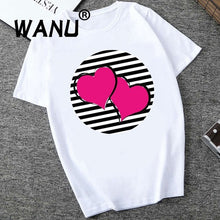 Load image into Gallery viewer, 2019 Women Tops Red Mouth Lip Love Print T Shirts Base O-Neck Short Sleeve Women Tshirt All-match White Tee Funny girls Shirt
