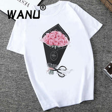 Load image into Gallery viewer, 2019 Women Tops Red Mouth Lip Love Print T Shirts Base O-Neck Short Sleeve Women Tshirt All-match White Tee Funny girls Shirt
