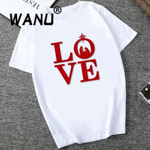 Load image into Gallery viewer, 2019 Women Tops Red Mouth Lip Love Print T Shirts Base O-Neck Short Sleeve Women Tshirt All-match White Tee Funny girls Shirt
